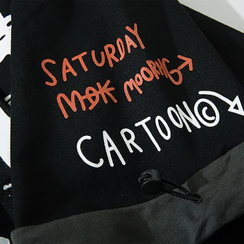 Moške hip hop street slog T-shirt osebnost traku ponaredek dve hooded moda bombaža T-shirt