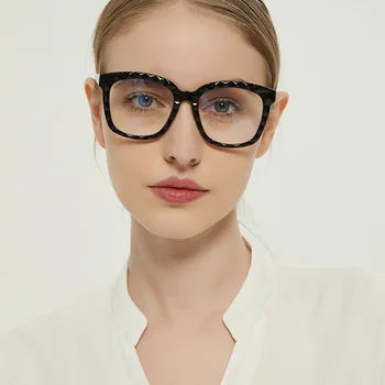 Moda za Ženske Očala korejskem Slogu Udobno Fotografiranje Vzorec Valov Kvadratnih Modra Svetloba Očala Ravno Ogledalo Očala Očala