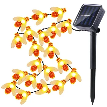 Thrisdar Sončne Čebelami Niz Luči 6.5 M, 30 LED Sončne Čebel Niz Luči Prostem Vrt Teraso Božič Pravljica Garland Luči