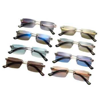 JASPEER Klasičnih Rimless sončna Očala Moški Letnik Pravokotnik sončna Očala Ženske UV400 Gradient Odtenki Moški Očala Gafas De Sol