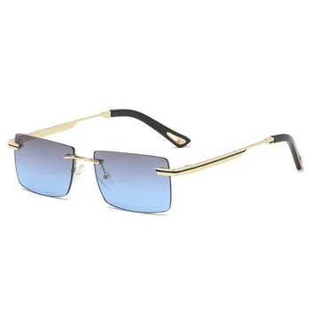JASPEER Klasičnih Rimless sončna Očala Moški Letnik Pravokotnik sončna Očala Ženske UV400 Gradient Odtenki Moški Očala Gafas De Sol