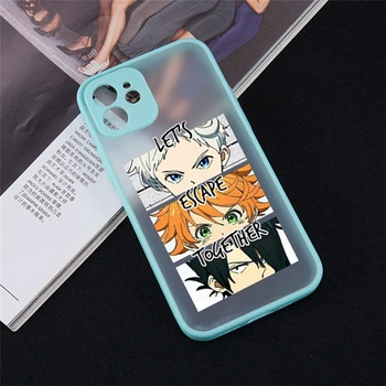Japonske Anime Obljubil Neverland Primeru Telefon za iPhone 11 12 Mini Pro X XS XR Max 6 6S 7 8 Plus SE 2020 Kože, Občutek Mat Zadnji Pokrovček 110727