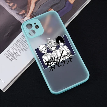 Japonske Anime Obljubil Neverland Primeru Telefon za iPhone 11 12 Mini Pro X XS XR Max 6 6S 7 8 Plus SE 2020 Kože, Občutek Mat Zadnji Pokrovček