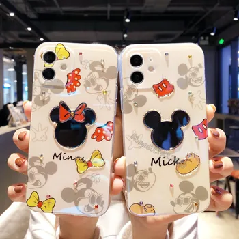 Disney Mobilni Telefon Primeru Mickey Miške Minnie Duffy Donald Daisy Raca Telefon Lupini za IPhone 7 8 11 12 Xr Xs Hrbtni Pokrovček Telefona