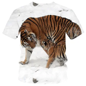 2021 Živali tiger 3d tiskanje moda za moške in ženske T-shirt priložnostne O-vratu, ohlapno moška oblačila dihanje hip-hop T-shirt 111893