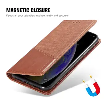 Ultra Slim Usnje Magnetni Flip Case Za Iphone 11 12 Max Pro Mini XS XR X 6 6S 7 8 Plus SE2020 Kartic Stojalo Telefon Kritje