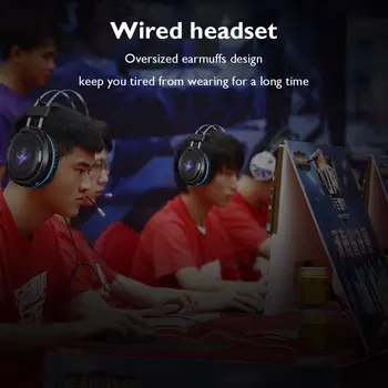 VODOOL G5S Gaming Žične Slušalke Slušalke, Prenosni računalnik Gamer LED Luči Slušalke z Mikrofonom Gaming Žične Slušalke Za Gamer