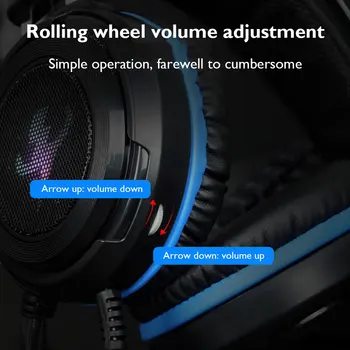 VODOOL G5S Gaming Žične Slušalke Slušalke, Prenosni računalnik Gamer LED Luči Slušalke z Mikrofonom Gaming Žične Slušalke Za Gamer