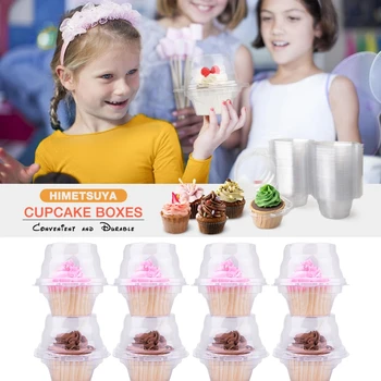 25/50pcs Mini Cupcake Primeru Pregleden Torto Embalaža Polje Posoda za Pekarno