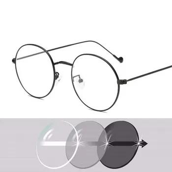 Modno Oblikovanje Kovin Kroga Okvirji Obravnavi Očala Moški Ženske Optičnih Očal Unisex Očala +50 +75 +100 +150 +200 +250 Do +600 112289