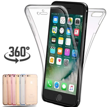 360 Celotno Telo, Zaščitno Mehko Silikonsko Ohišje za iPhone 5S 5 6 6S 7 8 Plus TPU Ohišje za iPhone X XS XR 11 Pro Max Telefon Primerih