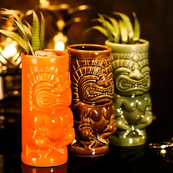 Havajih Keramični Tiki Vrč Ustvarjalne Porcelana Pivo Vino Vrč Pokal Velikonočni Islander Vrstici Orodja