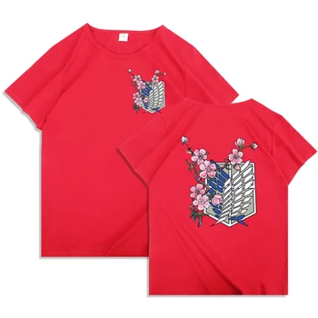Japonski Anime Moški Majica s kratkimi rokavi Ogled Legije Oblačila Shingeki Ne Kyojin Tee Shirt Napad Na Titan Velikan Moški Ženske kratek rokav T-s