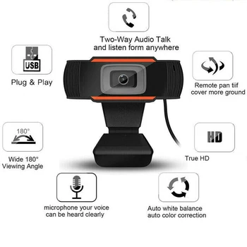 Webcam 1080P 480P Full HD Web Cam Kamera Vgrajen Mikrofon Vrtljiv USB Za PC Računalnik Mac Prenosnik Namizni Pribor