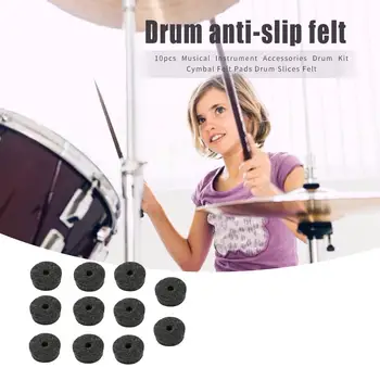 10pcs Drum Kit Cymbal Rezine Počutil Blazine za Zaščito Učinek Tolkala Pribor Zmanjšanje Radij Stanja in Kovinski Trk