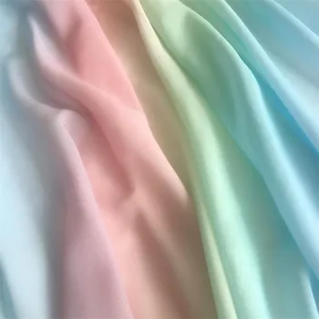 Barvita Šifon Tkanine Ombre Gradient Mehko Ples poročne tkanine Mavrica Sweet Candy Barve, ki Teče Tkanine 150 cm širina Do 1 Dvorišču