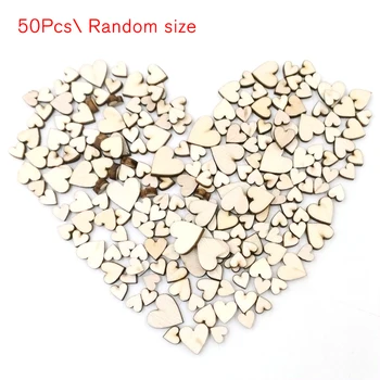 50pcs/Set Ljubezen Srce Oblika Kmečko Lesa Leseno Srce Ljubezni, Poroka Tabela simbolov 