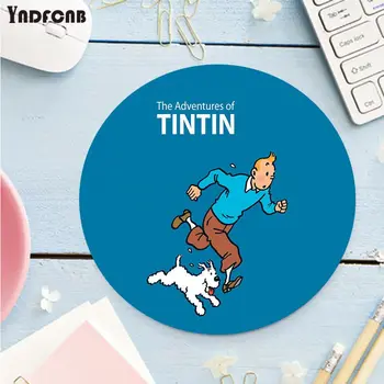 YNDFCNB The Adventures of Tintin Meri laptop Iger na srečo krog mouse pad Anti-Slip Laptop PC Miši Pad Mat gaming Mousepad