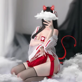 Ženska Anime Perilo Psihično Cosplay Kostume Japonski Kimono Čarovnica Enotno Seksi Bikini Perilo Nastavite Halloween Kostumi 115849