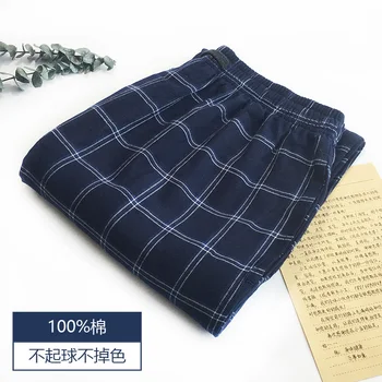 Moda kariran bombaž spanja dna mens preprost sleepwear hlače za moške vroče prodaje priložnostne mens hlače domov hlače, plus velikost 11609