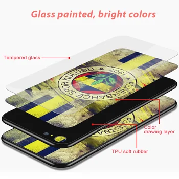Fenerbahce Kaljeno Steklo Primeru Telefon za iPhone 11 12 Pro XR X 7 8 XS Max 6 6S Plus SE 2020 Kritje Lupini Coque Capa