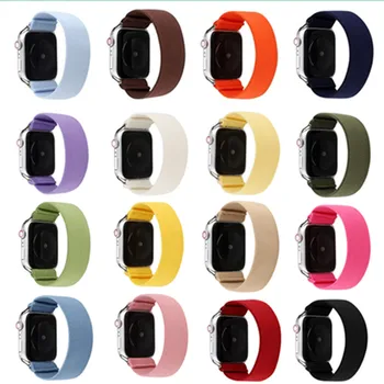 Najlon elastični trak za Apple watch 6 SE 38 mm 42mm platno manšeta iwatch5 4 3 2 1solid barve elastični trak 40 mm 44 mm