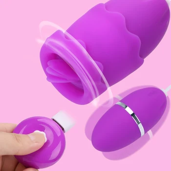 12 Hitrosti G Spot Massager Nastavek Klitoris Stimulator Jezika Lizanje Vibrator Vibracijsko Jajce Vagina Žogo Sex Igrače za Ženske