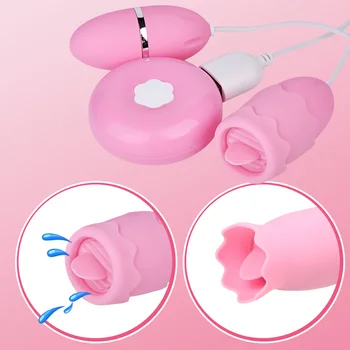 12 Hitrosti G Spot Massager Nastavek Klitoris Stimulator Jezika Lizanje Vibrator Vibracijsko Jajce Vagina Žogo Sex Igrače za Ženske