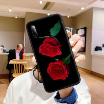 Rdeče rose cvet Primeru Telefon za Huawei P9 p10 p20pro p30lite p30pro p40pro p40lite SMART2019 Kritje Fundas Coque 117318