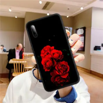 Rdeče rose cvet Primeru Telefon za Huawei P9 p10 p20pro p30lite p30pro p40pro p40lite SMART2019 Kritje Fundas Coque