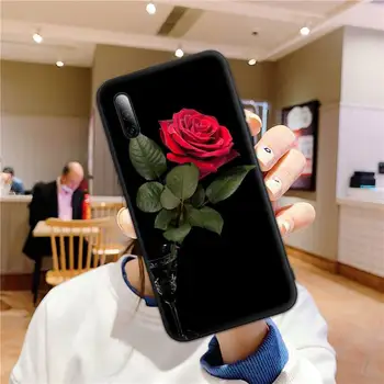 Rdeče rose cvet Primeru Telefon za Huawei P9 p10 p20pro p30lite p30pro p40pro p40lite SMART2019 Kritje Fundas Coque