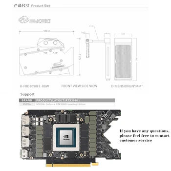 Bykski all-in-one GPU Hladilnik RGB Za NVIDIA Geforce RTX 3080 Ustanovitelji Edition, VGA Liquild Hladilne Vode Komplet 5V SINHRONIZACIJO, B-FRD3080FE-RBW 117437