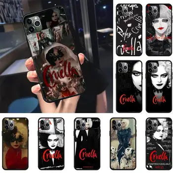 Moda Cruellas Primeru Telefon Za iphone 7 8 plus x xr xs 11 12 mini pro max Black Soft nax fundas pokrov