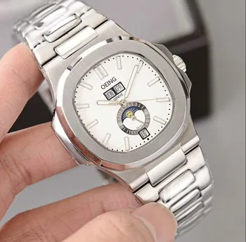 Trend Nautilus moon phase moške avtomatsko mehansko uro SPORTwatch moda multi-funkcijo koledarja svetlobna nepremočljiva watch