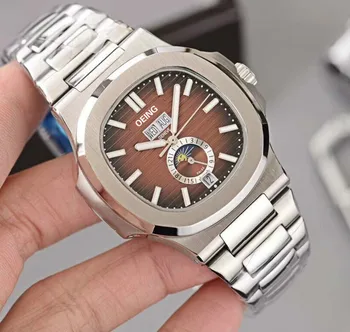 Trend Nautilus moon phase moške avtomatsko mehansko uro SPORTwatch moda multi-funkcijo koledarja svetlobna nepremočljiva watch