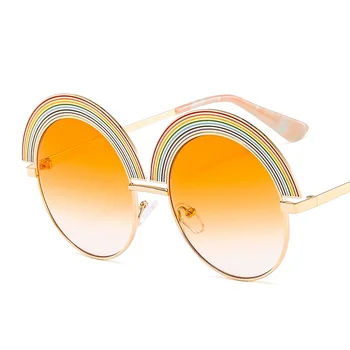 D&T 2020 Nov Modni Krog Mavrica Sončna Očala Ženske Moški Luksuzni Pisane Objektiv Zlitine Okvir Kovine, Spona Oblikovalec Blagovne Znamke Sončna Očala
