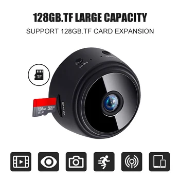 720P A9 Mini Kamera / V380 Pro App 128G HD 150-stopinjski kot Gledanja Varnosti Noč Različica Cam Brezžični WiFi IP Omrežja Monitor