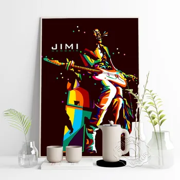 Rock Glasbe Je Pevka Star Jimi Hendrix Retro Platno Slikarstvo Plakat, Slavni Kitarist, Pevec Hendrix Umetniške Grafike, Bar Pub Klub Dekor 119588