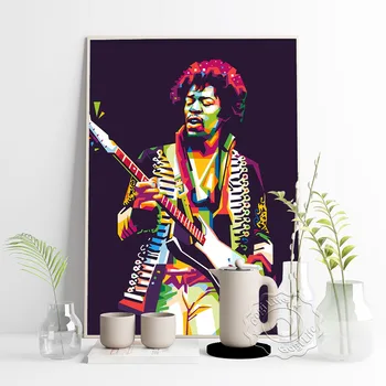 Rock Glasbe Je Pevka Star Jimi Hendrix Retro Platno Slikarstvo Plakat, Slavni Kitarist, Pevec Hendrix Umetniške Grafike, Bar Pub Klub Dekor