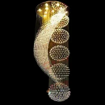 Dolge stopnice sodobne svetilke kristalni lestenec LED luči eleganten design hotel Villa dvorani razsvetljavo vzmetenje žice