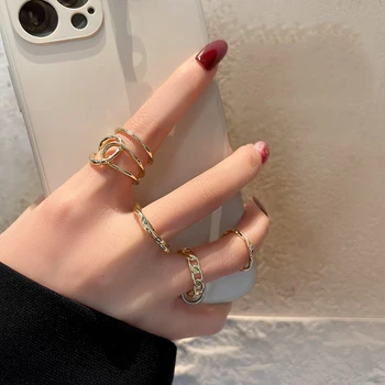 Design Pet Kos Geometrijske Kovinsko Zlata prstana Za Žensko korejski Modni Nakit Gothic Pribor Stranka Dekle je Nenavadno Obroč iz 121023