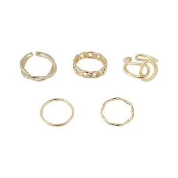 Design Pet Kos Geometrijske Kovinsko Zlata prstana Za Žensko korejski Modni Nakit Gothic Pribor Stranka Dekle je Nenavadno Obroč iz