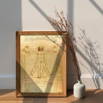 Vintage Plakat Vitruvian Man Leonardo da Vinci Platno, Tisk Stenskih slikah, Retro Znanost Eductational Doma Decortaion Slikarstvo