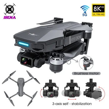 Novo KF101 GPS Brnenje 4K Strokovno 8K HD EIS Fotoaparat Anti-Shake 3-Osni Gimbal 5G Wifi Brushless Motor RC Zložljive Quadcopter