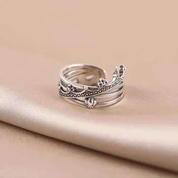 Vroče prodajo fashion, classic, retro, vklesan 925 sterling srebrni prstan prvotne blagovne znamke visoke kakovosti nakit logotip lepe ženske darilo 122565