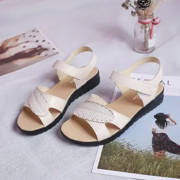 ženske sandali 2021 nove ženske usnjene obutve ravno sandali ženske, mehko dno, priložnostne poletje čevlji mati čevlji brezplačna dostava