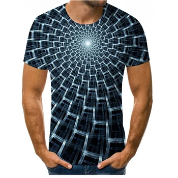 Novi 3D T-shirt,2021 Poletje,Smešno T-shirt,geometrijske sliko，sijoči in bleščečih,T-shirt z 3D tiskanje 1235