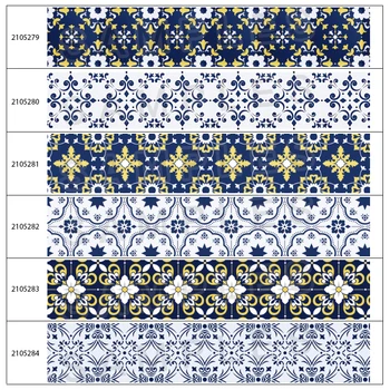 Nove Modre in Bele Porcelanaste 50 Metrov Natisnjeni Grosgrain,saten Trak, Pribor za Lase 12406