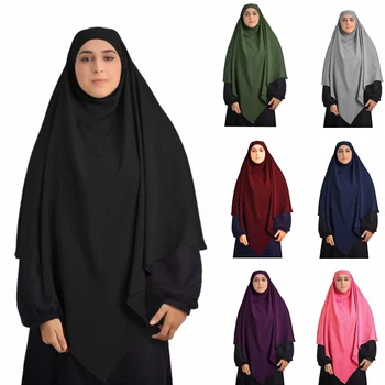 Muslimanske Ženske Molitev Hidžab Dolg Šal Jilbab Islamske Veliko Režijske Obleko Polno Kritje Oblačila Ramadana Khimar Arabski Častili Storitev 124400