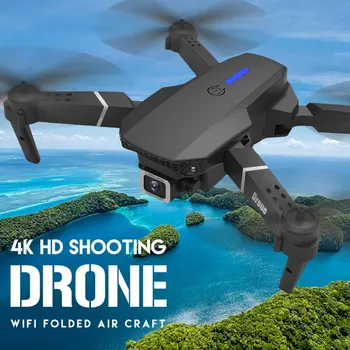 Dron E88 Pro Rc True HD 4k z Dvojno WiFi Kamera s Širokim Kotom Vodja Rc Quadcopter GPS Vrnili Domov Zložljive Mini Gps Brnenje Fant Igrače Darilo